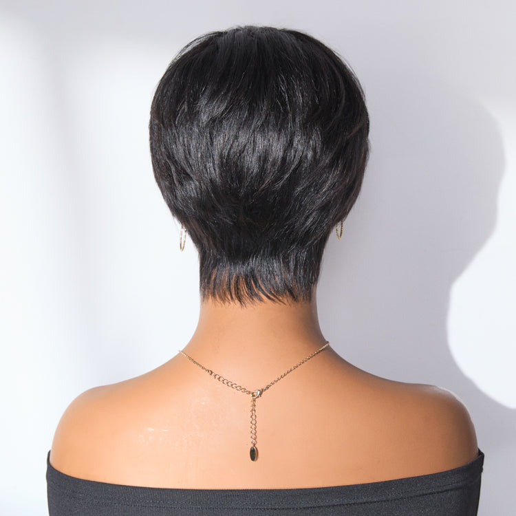 Glueless Short Cut Wig with Bangs – Throw On & Go