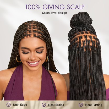 Real Scalp Knotless Braided Wig – Lightweight Fit